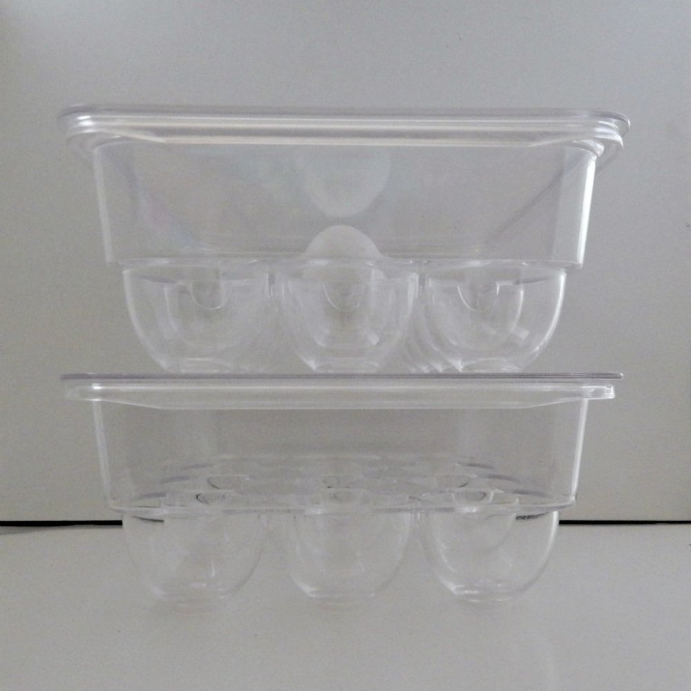 Stackable Egg Holders Clear Plastic  Set of 2